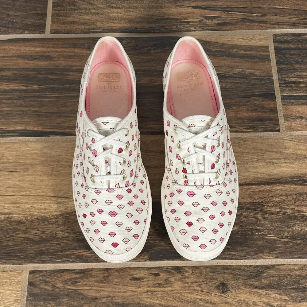 Keds x Kate Spade Champion Lips Shoes Womens Size 8 Multicolor Low Top Sneakers